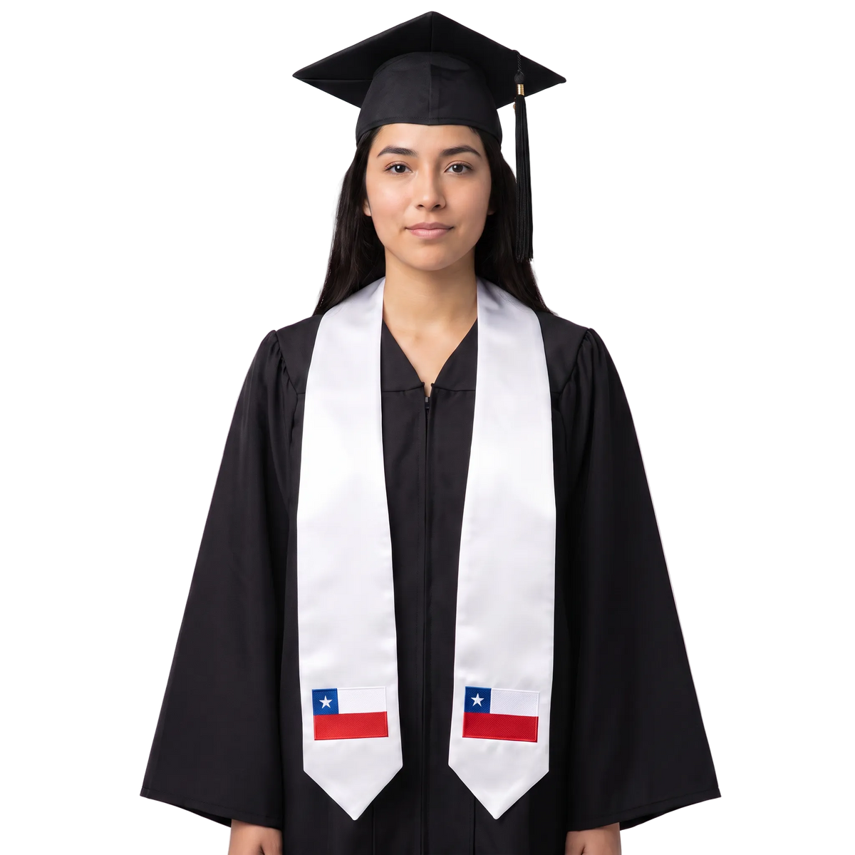 **Chile international graduation stole featuring the Chilean flag, graduation sash for high school and college commencement ceremonies**