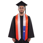 **Chile graduation stole featuring the Chilean flag, patriotic graduation sash for high school and college commencement ceremonies**