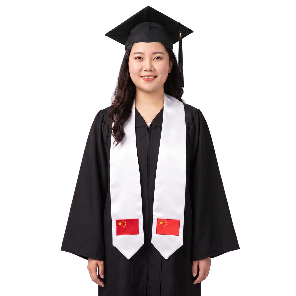 **China international graduation stole featuring the Chinese flag, graduation sash for high school and college commencement ceremonies**
