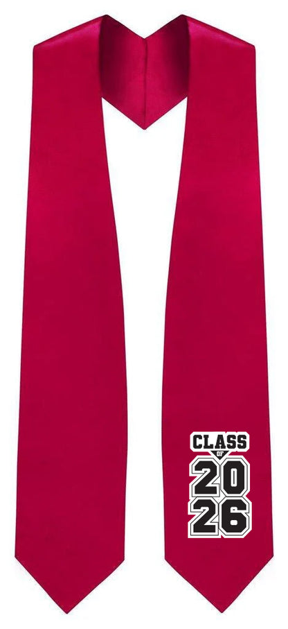Red "Class of 2025/2026" Graduation Stole