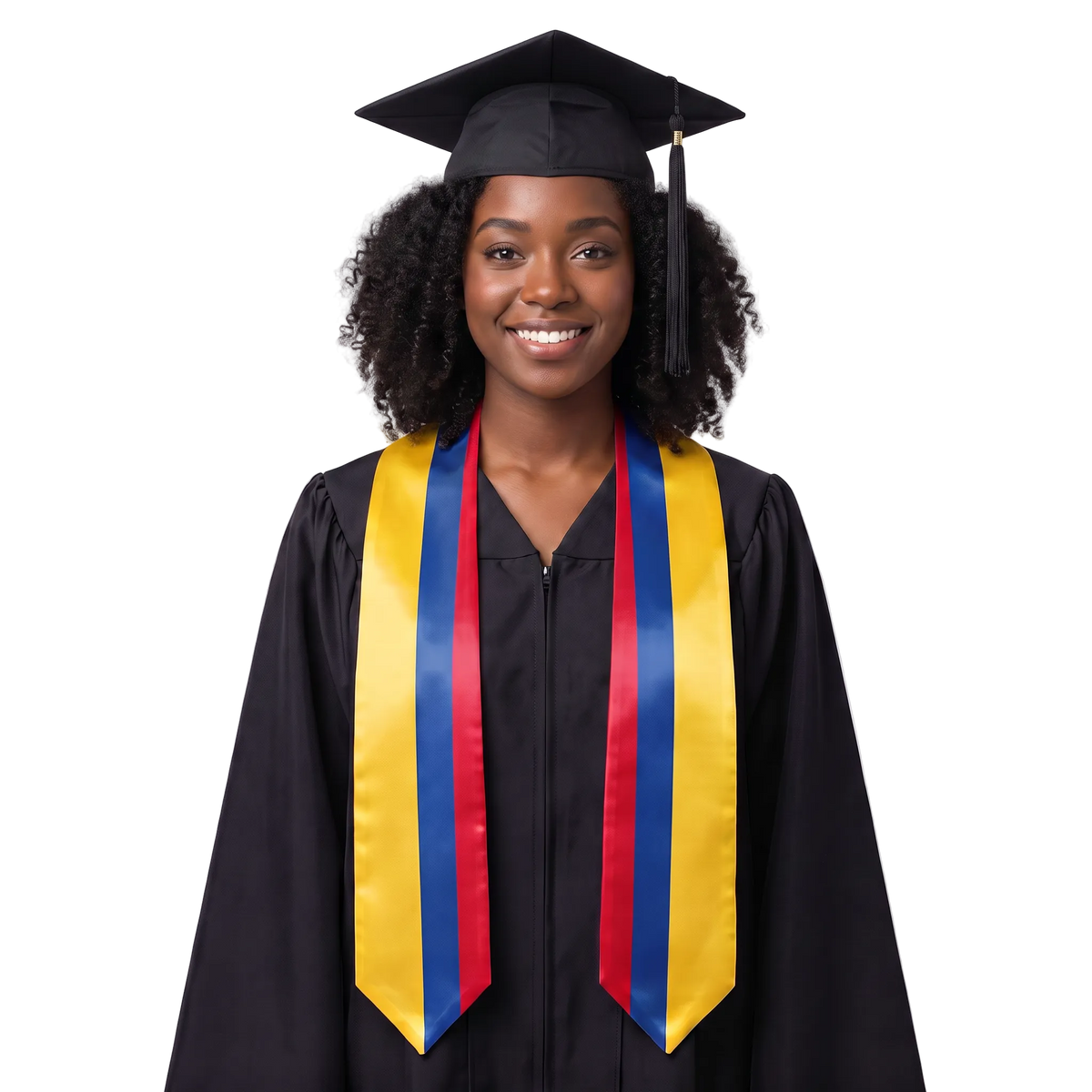 **Colombia international graduation stole featuring the Colombian flag, graduation sash for high school and college commencement ceremonies**