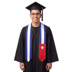 **Cuba graduation stole featuring the Cuban flag, patriotic graduation sash for high school and college commencement ceremonies**