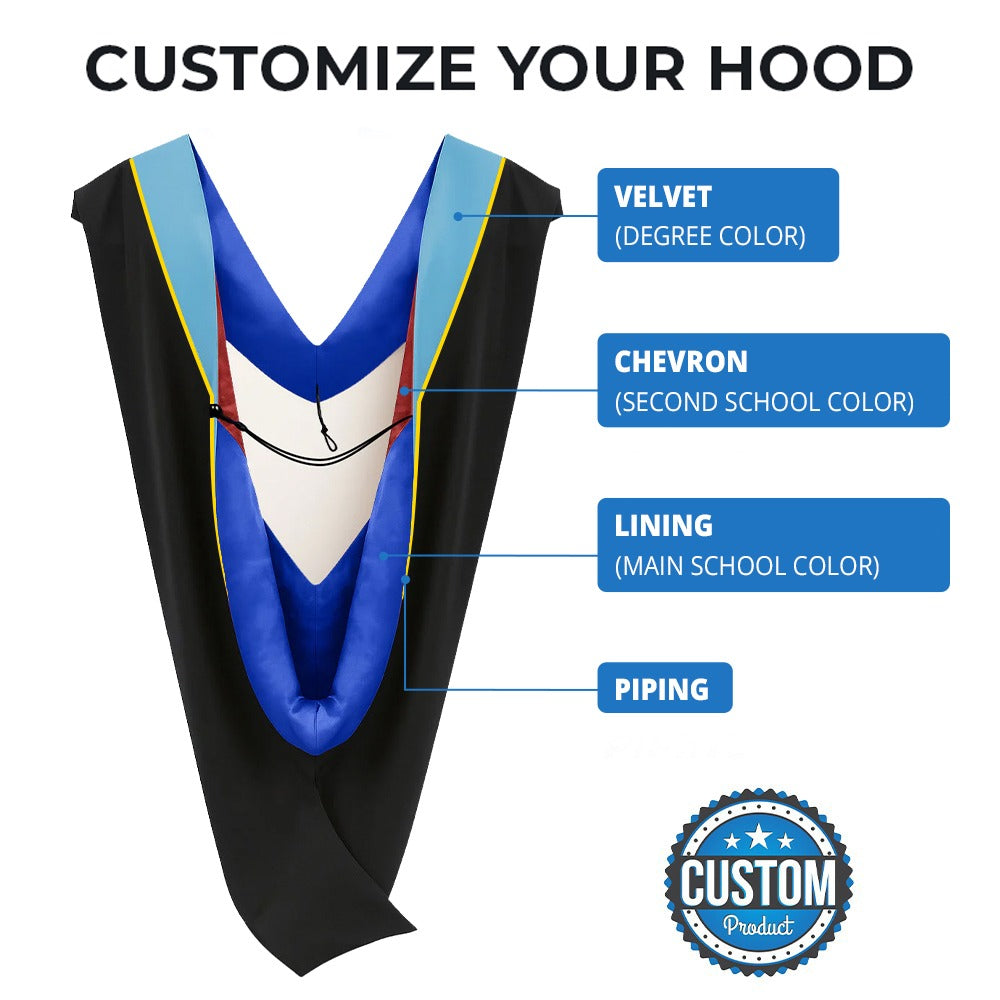Deluxe Bachelors Graduation Custom Hood - Academic Hood - Custom Your Own