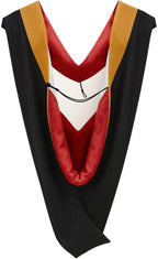 Deluxe Bachelor/Master Hood - Drab Velvet, Red & White