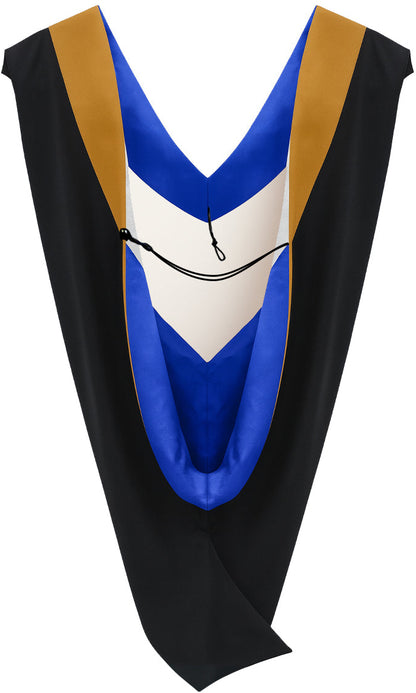 Deluxe Bachelor/Master Hood - Drab Velvet, Royal Blue & White