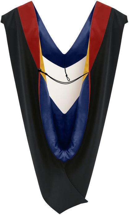 Deluxe Bachelor/Master Hood - Scarlet Velvet, Dark Blue & Gold
