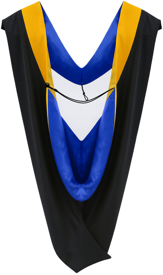 Deluxe Bachelor/Master Hood - Science Gold Velvet, Royal Blue & Golden Yellow