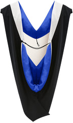 Deluxe Bachelor/Master Hood - White Velvet, Royal Blue & White