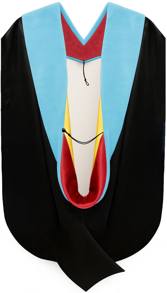 Doctor of Education Hood - Red & Golden Yellow