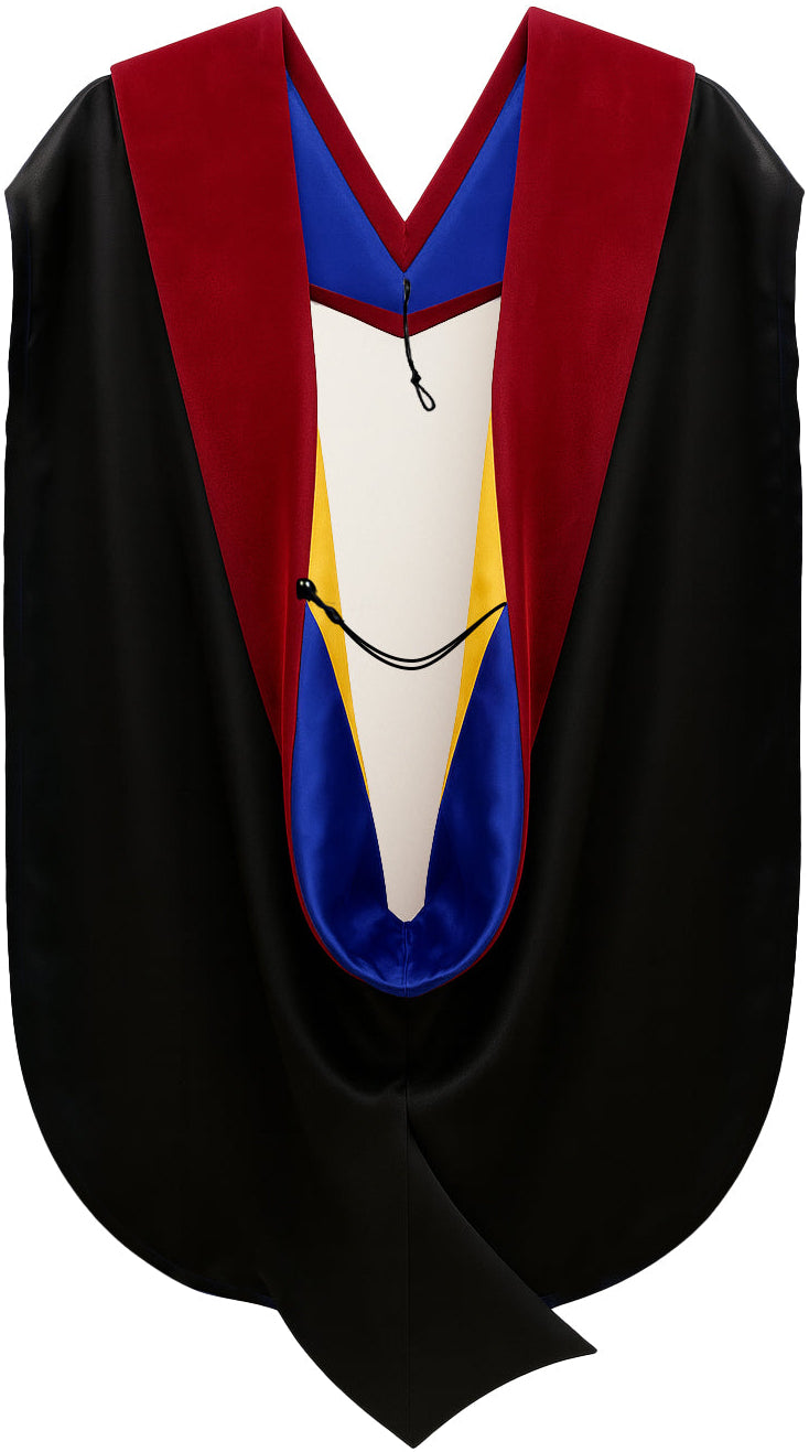 Doctor of Theology Hood - Royal Blue & Golden Yellow