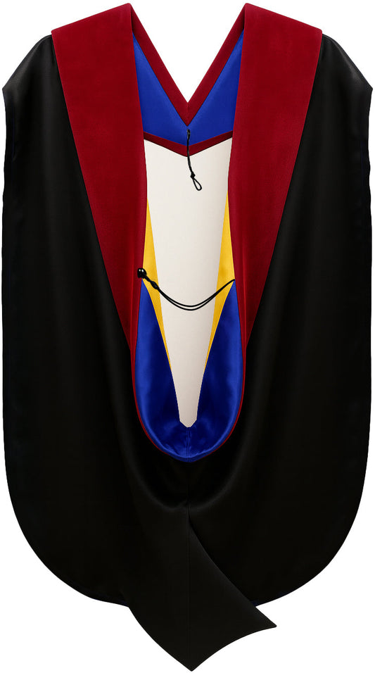 Doctor of Theology Hood - Royal Blue & Golden Yellow