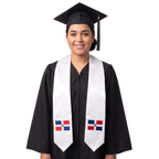 **Dominican Republic international graduation stole featuring the Dominican flag, graduation sash for high school and college commencement ceremonies**