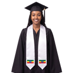 **El Salvador graduation stole featuring the Salvadoran flag, patriotic graduation sash for high school and college commencement ceremonies**