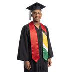 **Guyana graduation stole featuring the Guyanese flag, patriotic graduation sash for high school and college commencement ceremonies**
