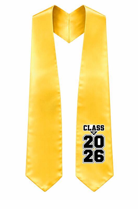Gold "Class of 2025/2026" Graduation Stole