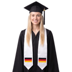 **Germany international graduation stole featuring an embroidered German flag patch, graduation sash for high school and college commencement ceremonies**