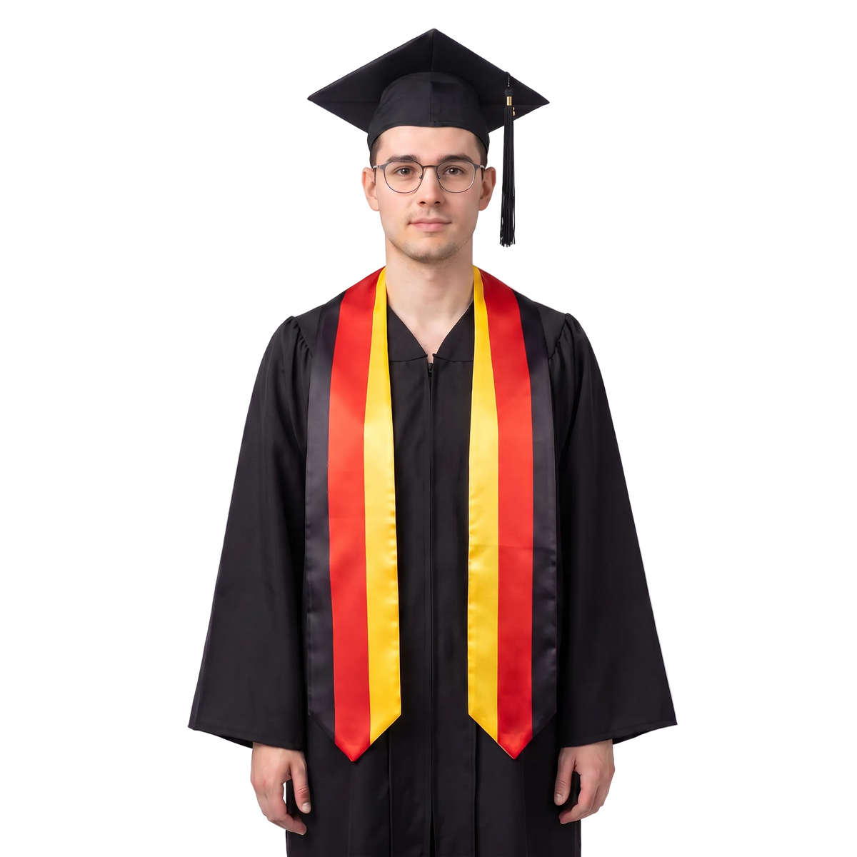 **German graduation stole featuring the German flag, patriotic graduation sash for high school and college commencement ceremonies**