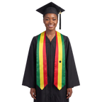 **Ghana graduation stole featuring the Ghanaian flag, patriotic graduation sash for high school and college commencement ceremonies**