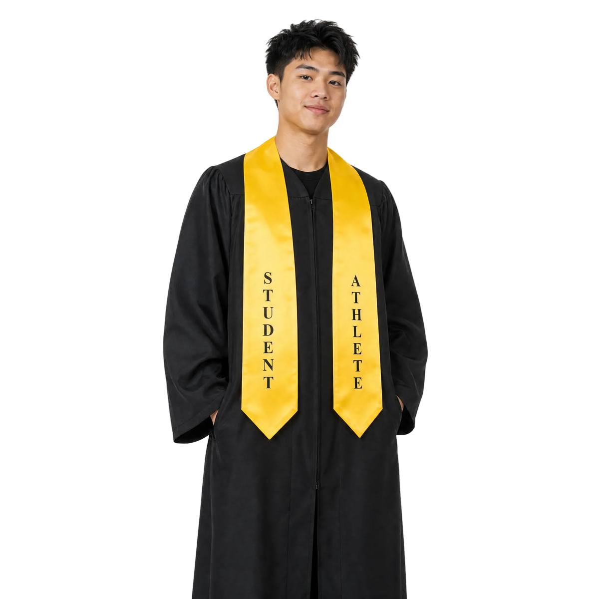 Gold student-athlete graduation stole for college and high school graduates