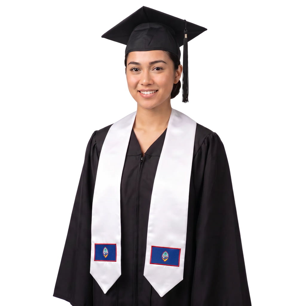 **Guam international graduation stole featuring the Guam flag, graduation sash for high school and college commencement ceremonies**