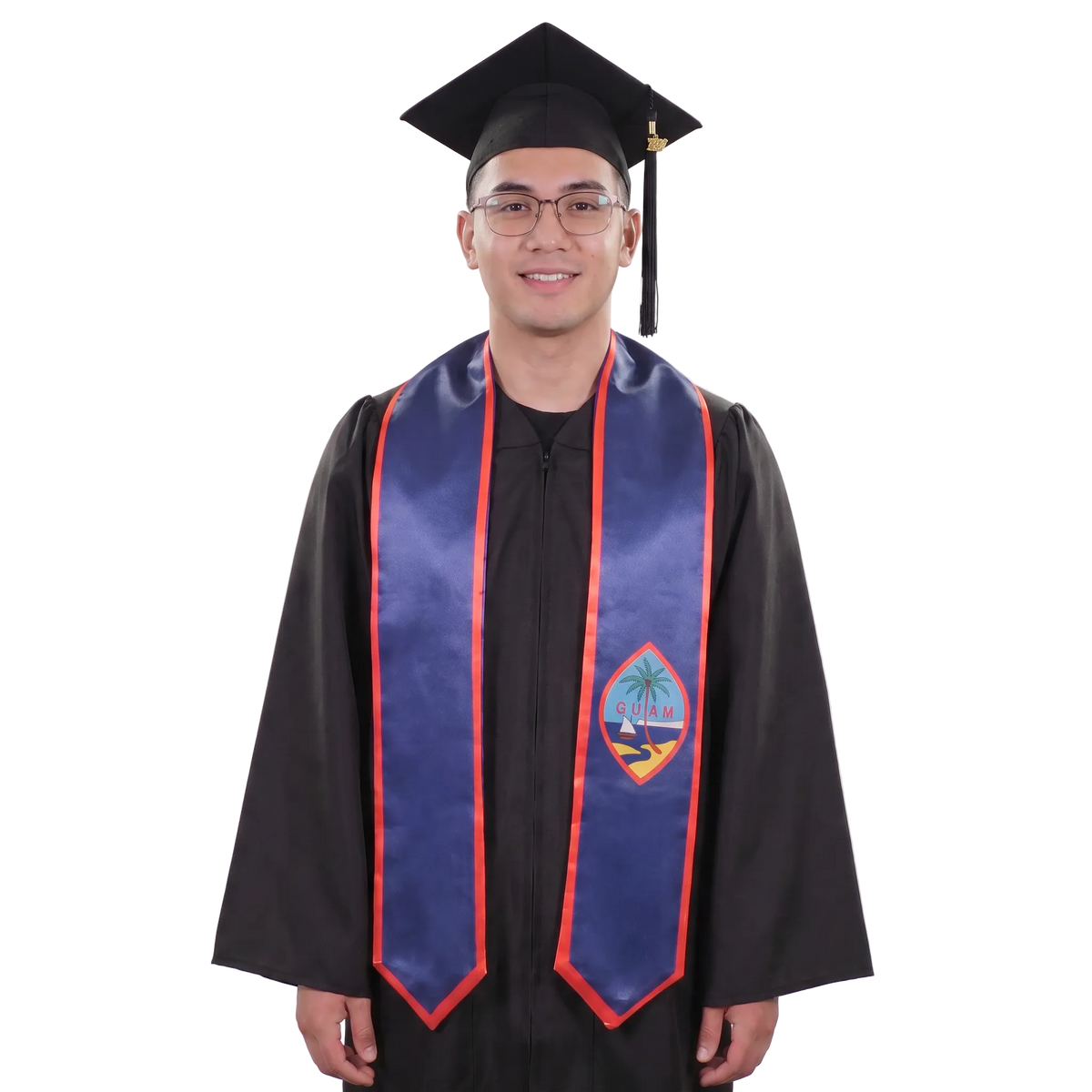 **Guam graduation stole featuring the Guam flag, patriotic graduation sash for high school and college commencement ceremonies**
