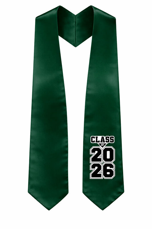 Hunter Green "Class of 2025/2026" Graduation Stole