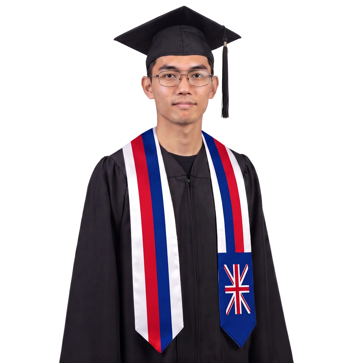 **Hawaii international graduation stole featuring the Hawaiian flag, graduation sash for high school and college commencement ceremonies**