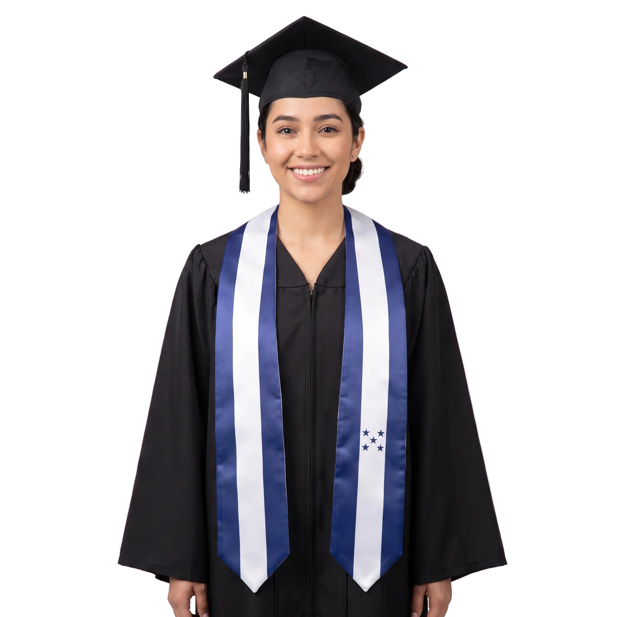 **Honduras international graduation stole featuring the Honduran flag, graduation sash for high school and college commencement ceremonies**