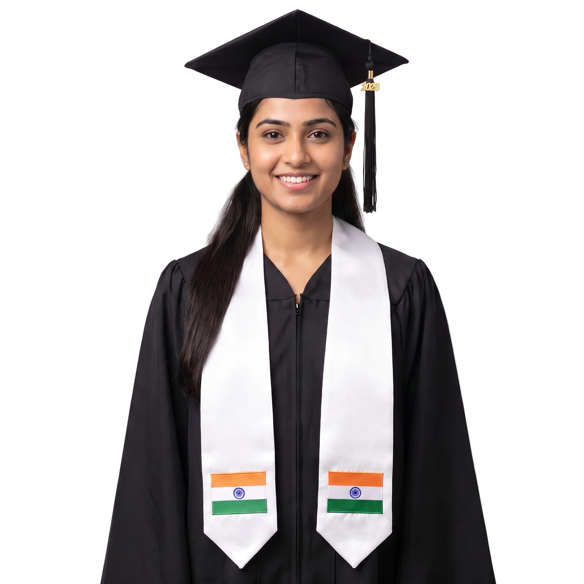 **India international graduation stole featuring the Indian flag, graduation sash for high school and college commencement ceremonies**