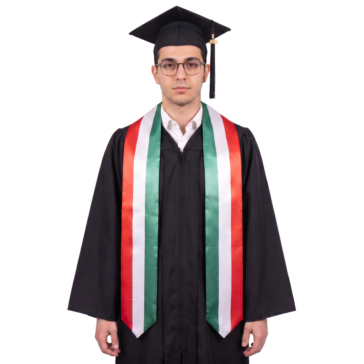 **Italy graduation stole featuring the Italian flag, patriotic graduation sash for high school and college commencement ceremonies**