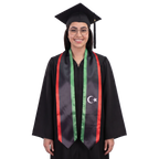 **Libya graduation stole featuring the Libyan flag, worn as a sash for commencement**