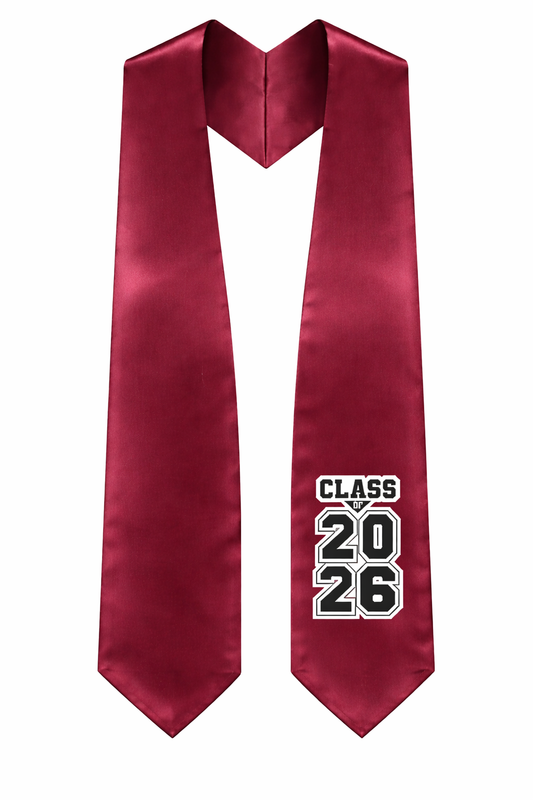 Maroon "Class of 2025/2026" Graduation Stole