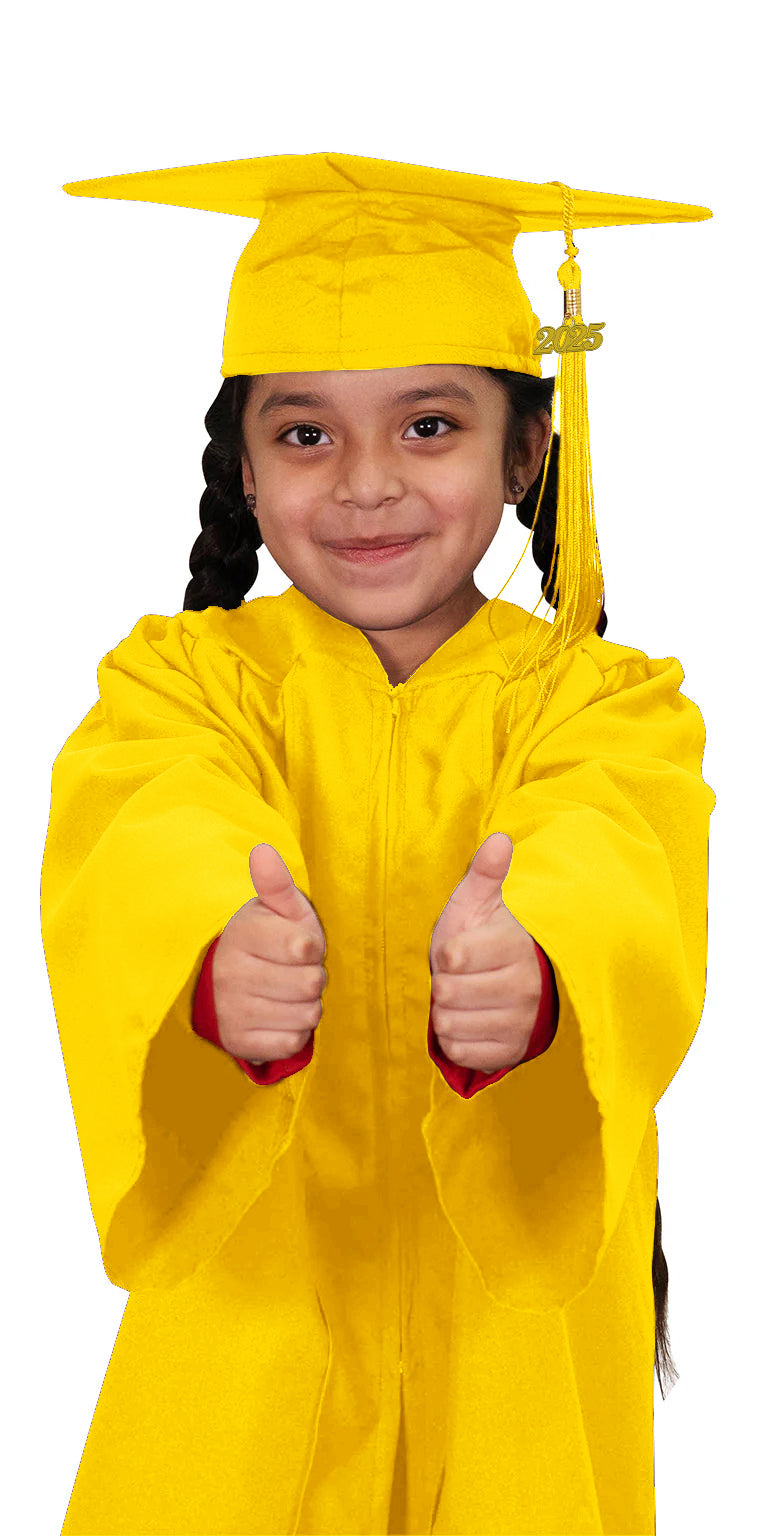 Child Matte Gold Graduation Cap & Gown - Preschool & Kindergarten Child Matte Gold Graduation Cap & Gown - Preschool & Kindergarten