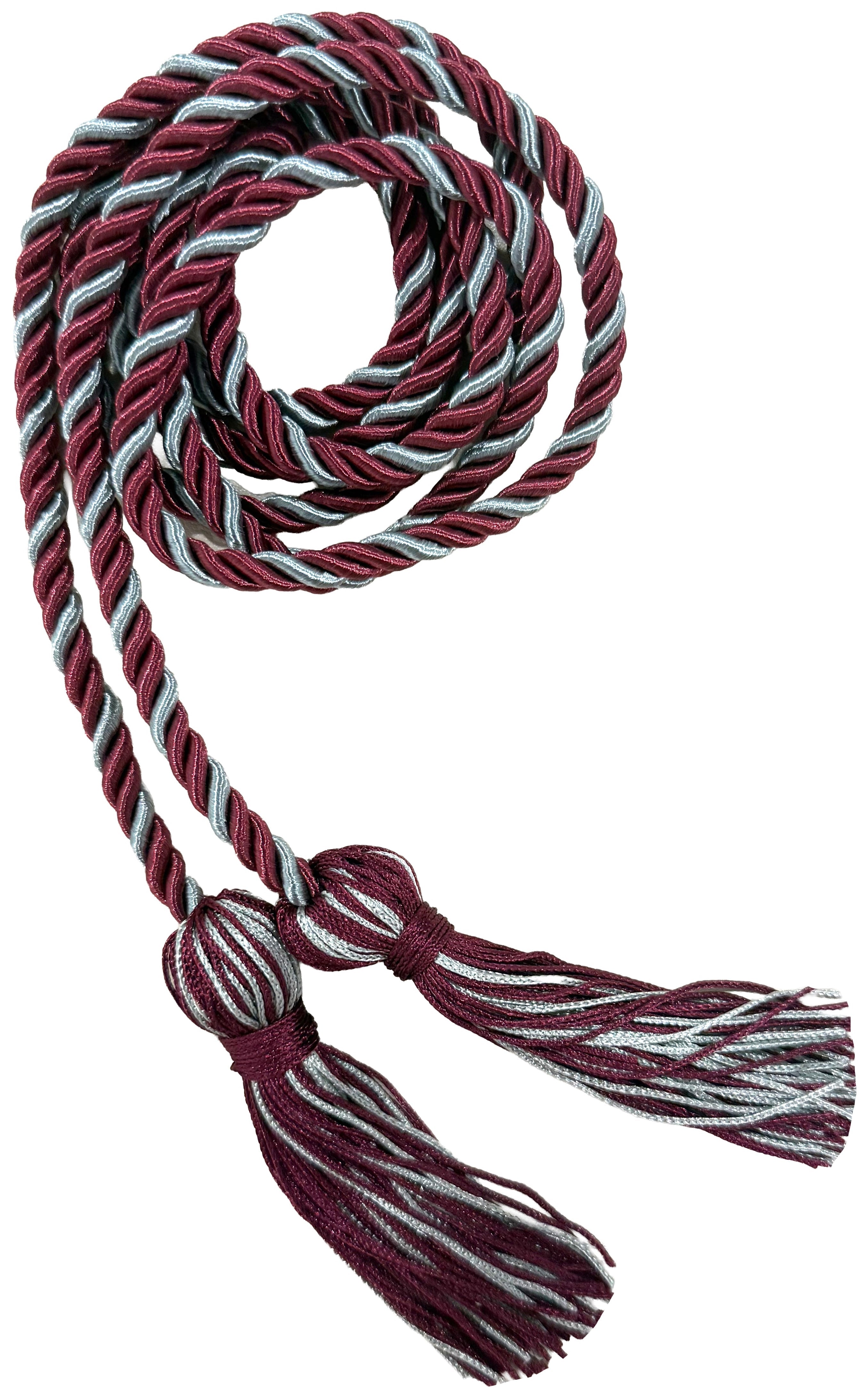 Maroon & Silver Two Color Graduation Honor Cord