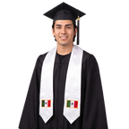 **Mexico international graduation stole featuring the Mexican flag, worn as a sash for commencement**