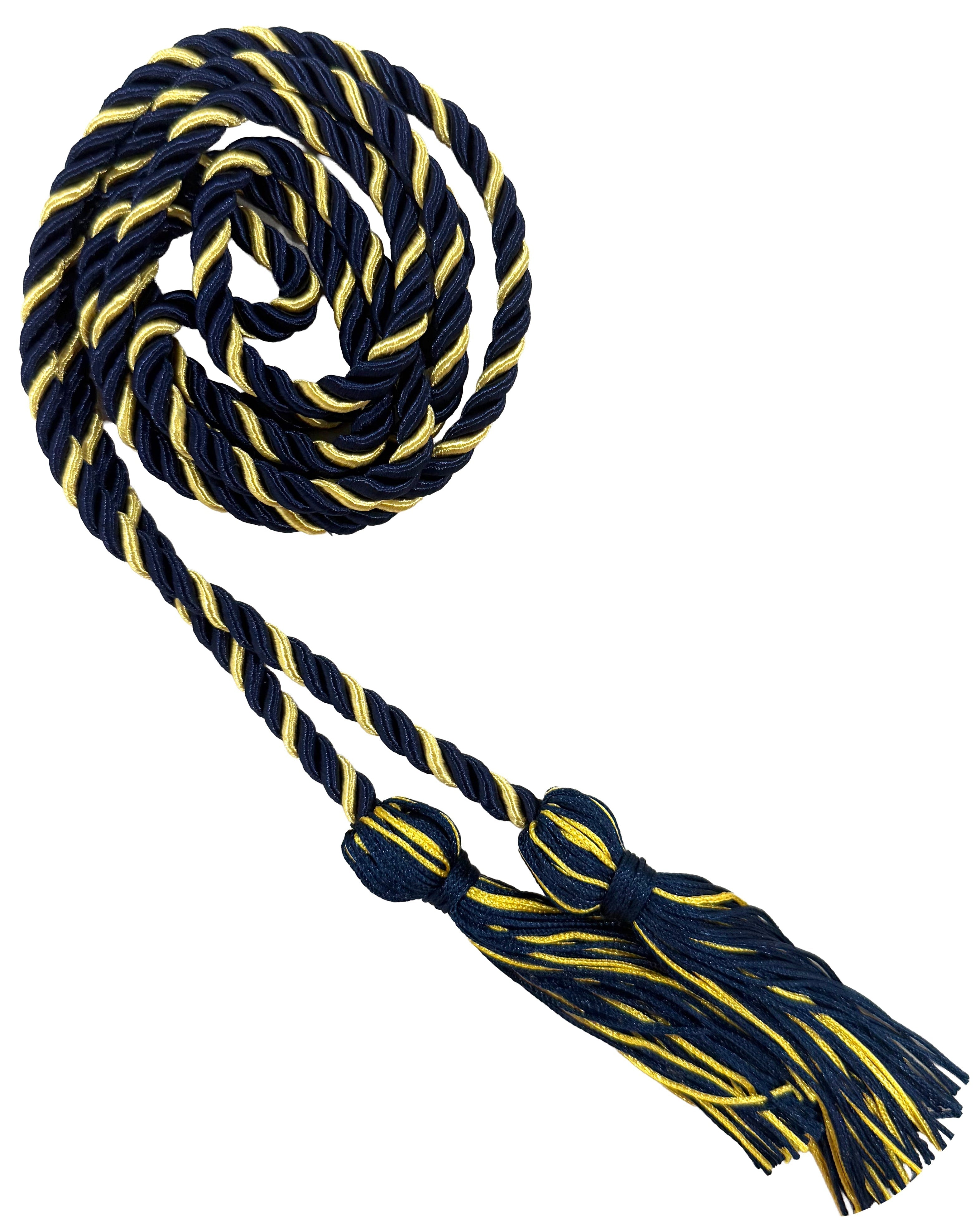 Navy Blue & Gold Two Color Graduation Honor Cord