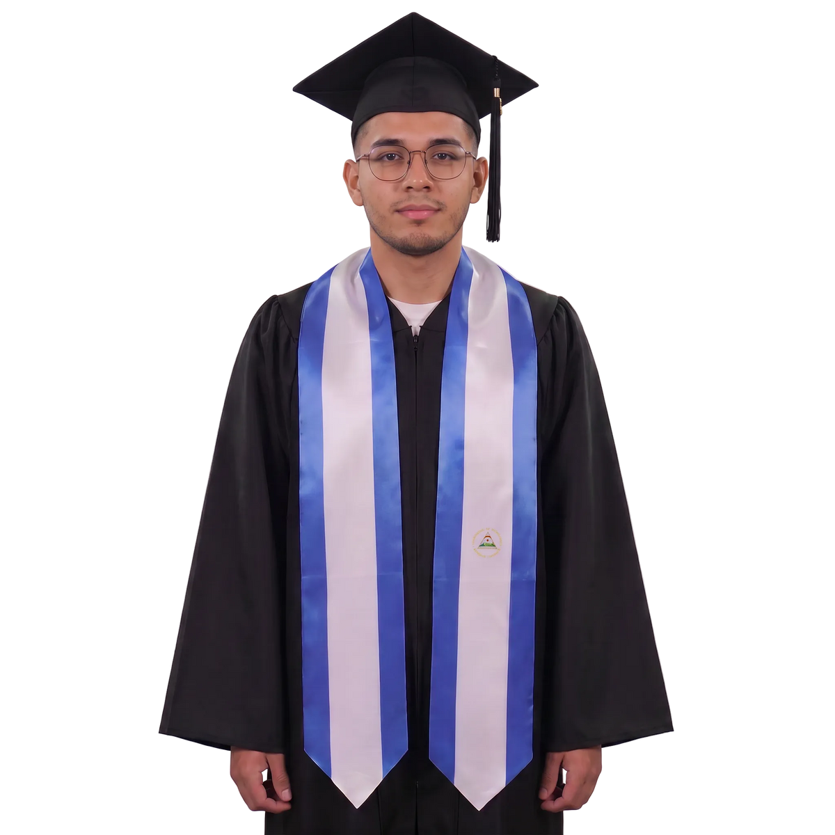 **Nicaragua international graduation stole featuring the Nicaraguan flag, worn as a sash for commencement**