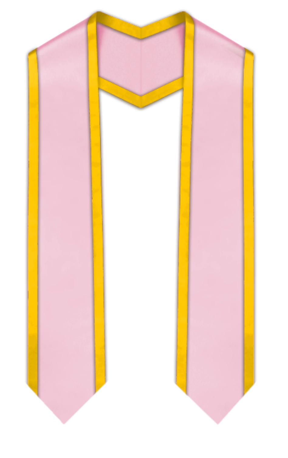 Pink Pointed Graduation Stole with Gold Trim – Graduation Attire
