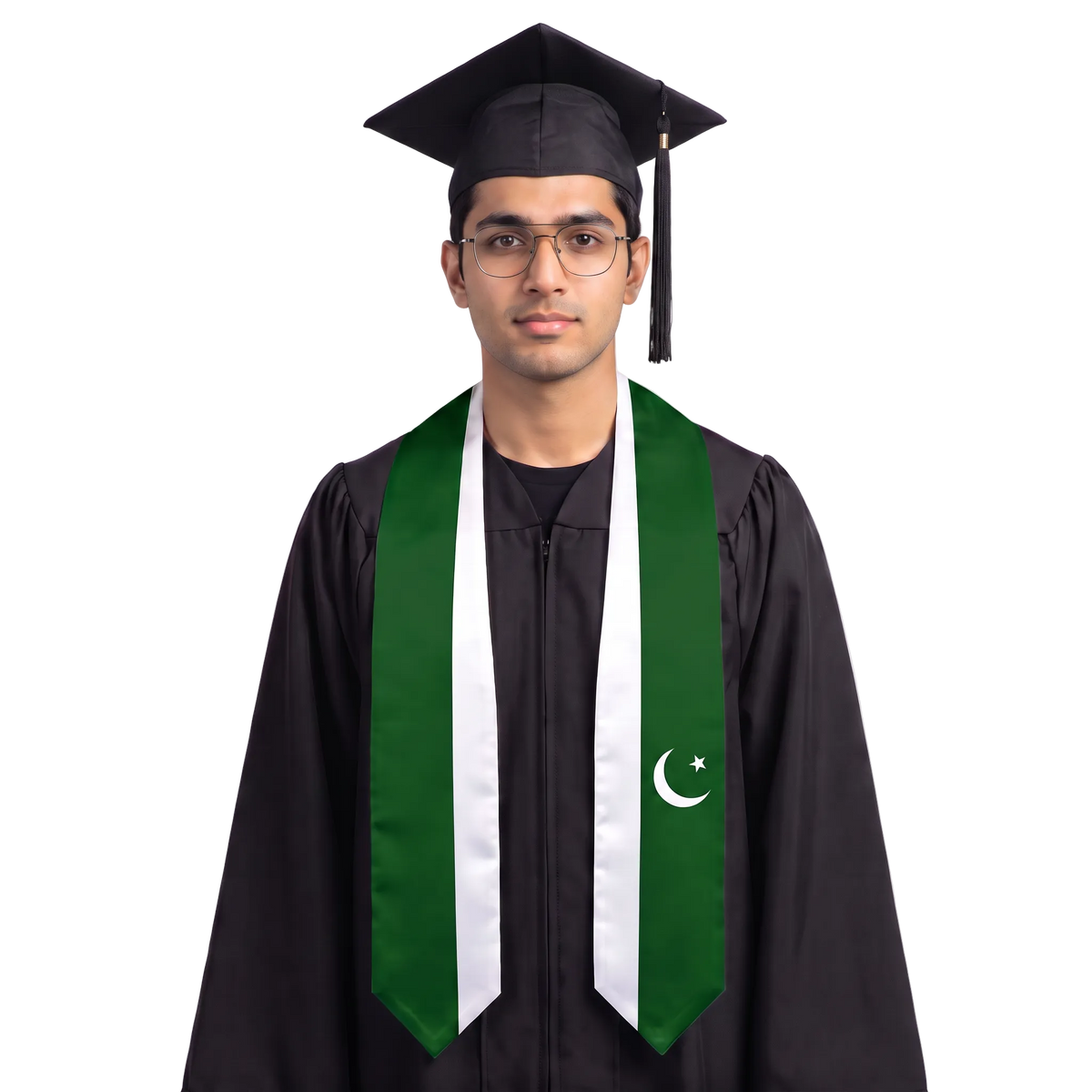 **Pakistan graduation stole featuring the Pakistani flag, worn as a sash for commencement**