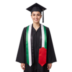 **Palestine graduation stole featuring the Palestinian flag, worn as a sash for commencement**