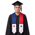 **Panama graduation stole featuring the Panamanian flag, worn as a sash for commencement**