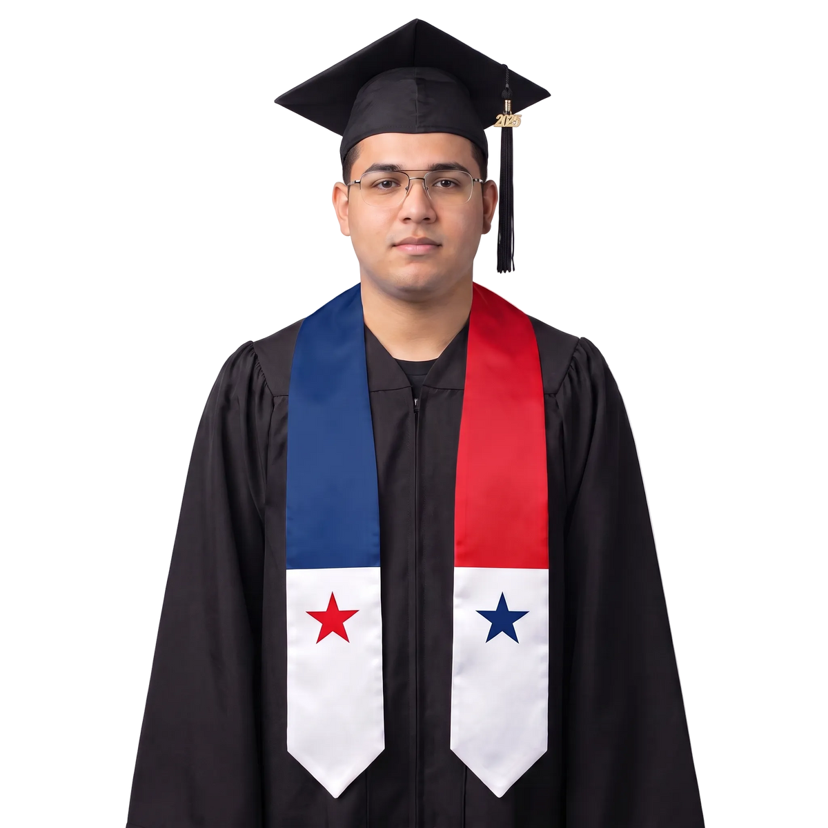 **Panama graduation stole featuring the Panamanian flag, worn as a sash for commencement**