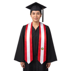 **Peru graduation stole featuring the Peruvian flag, worn as a sash for commencement**