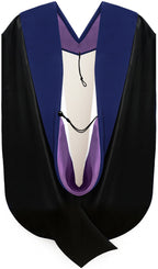 PhD Hood Dark Blue Velvet - Purple & White