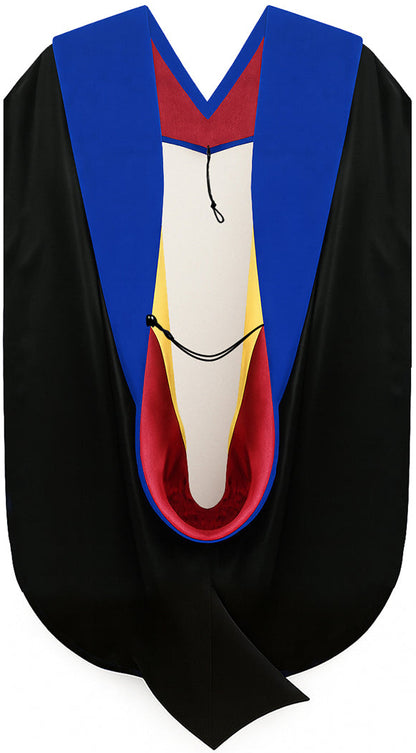 Phd Hood Royal Blue Velvet - Red & Gold