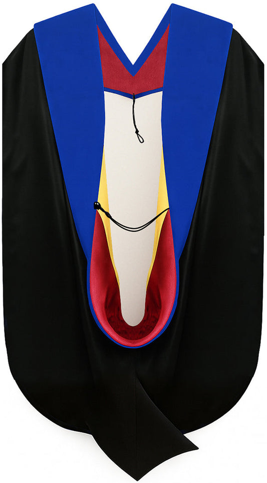 Phd Hood Royal Blue Velvet - Red & Gold
