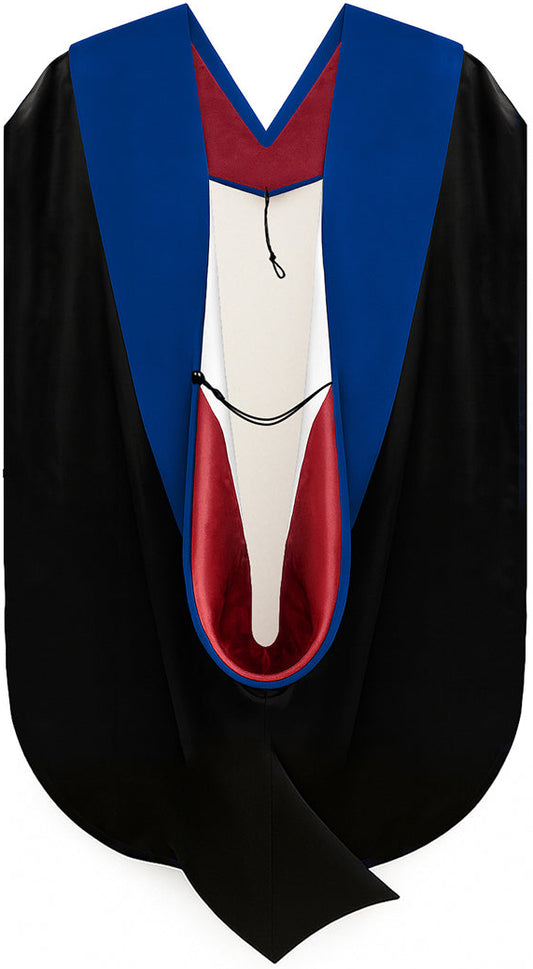 Phd Hood Royal Blue Velvet - Red & White