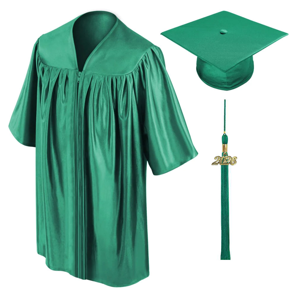 Child Emerald Graduation Cap & Gown - Preschool & Kindergarten