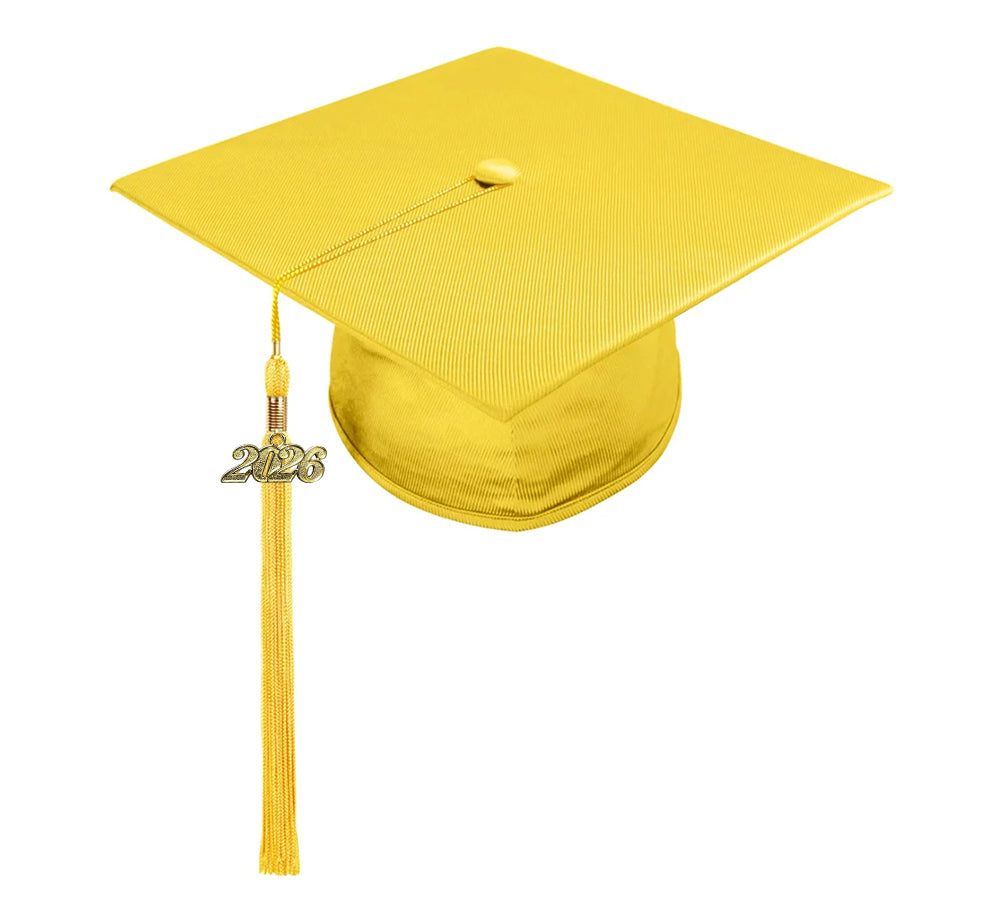 Shiny Gold High School Graduation Cap and Gown