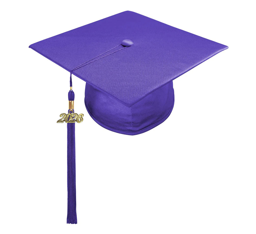 Shiny Purple High School Graduation Cap and Gown